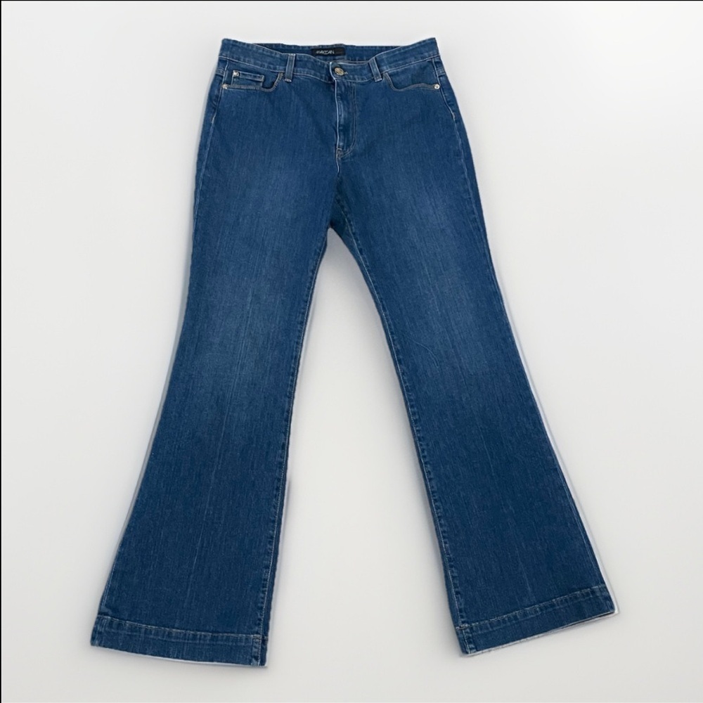 Marc Cain Relaxed Flare Denim Jean High Rise Medium Blue N5 (42EU/10US)